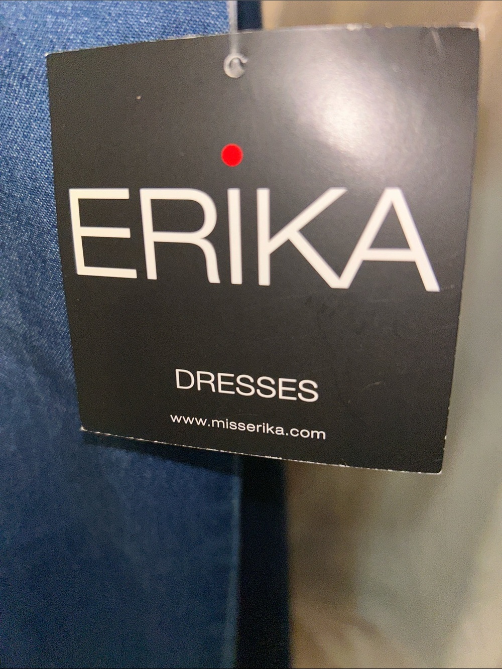 Erika Denim Dress in Blue with Black Tag - Picture 2 of 8